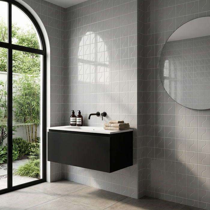 Curve Grey Gloss 83x120mm Mosaic Wall Tile (.48m2 box) - image 5