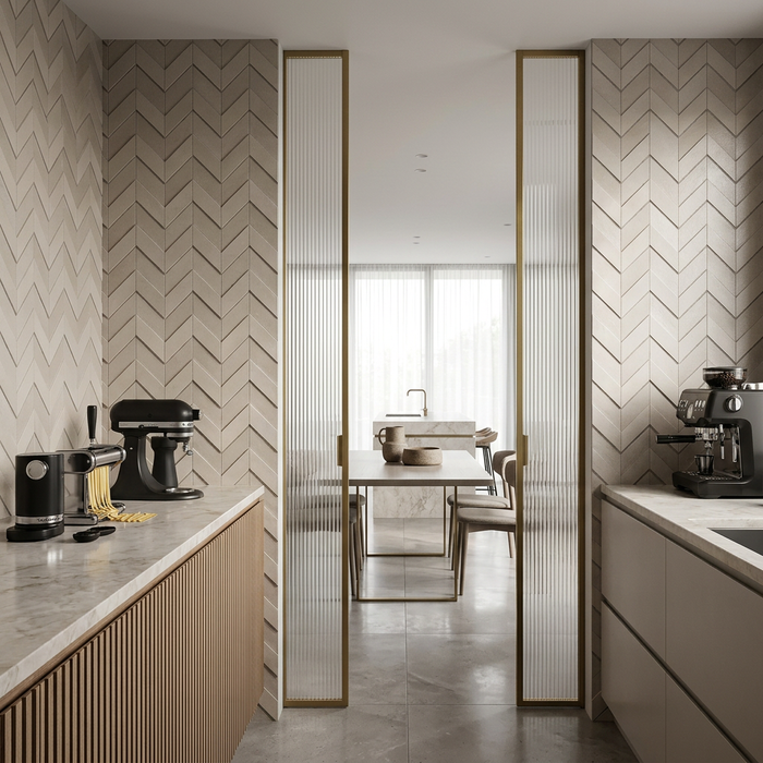 Dwell Pearl Chevron 308x351mm 3D Finish Wall Tile (0.43m2 box) - image 5