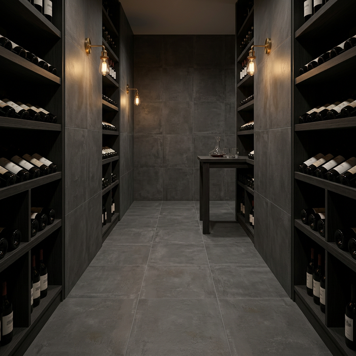 Emotion Anthracite 600x600mm Matte Floor/Wall Tile (1.8m2 box) - AI generated product/lifestyle image 5