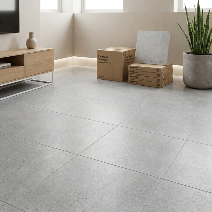Kai White 600x600mm Lappato Floor Tile (1.44m2 box) - image 5