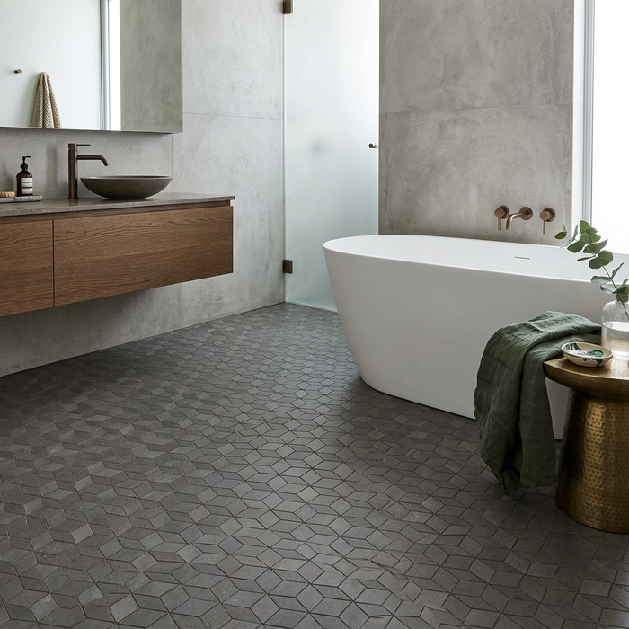 Kone Grey Mosaic Esagono 300x350mm Floor Tile (0.42m2 box) - image 5