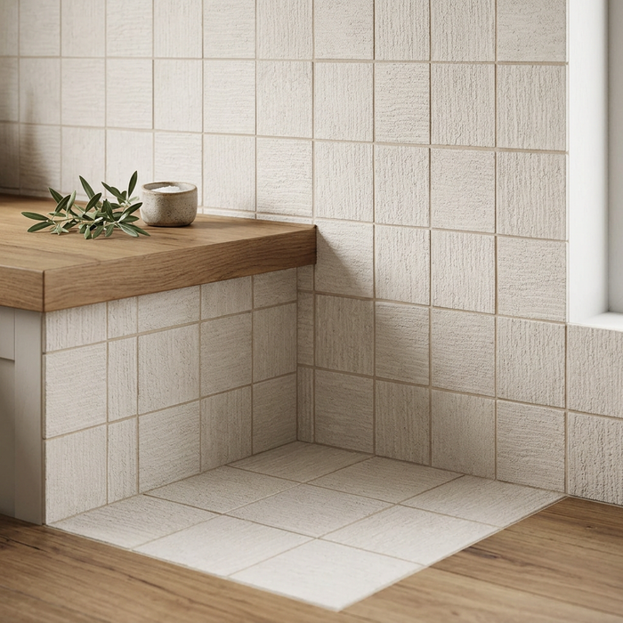 Le Terre Bianco Decoro 100x100mm Matt Floor/Wall Tile (0.5m2 per box) - image 5
