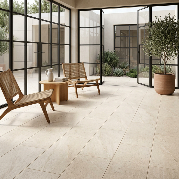 Lims Ivory 375x750mm Tumbled Matte Finish Floor Tile (1.12m2 box) - image 5