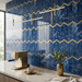 Marvel Chevron Ultramarine 170x414mm sheet Polished White Body Wall Tile (0.42m2 box) - image 5