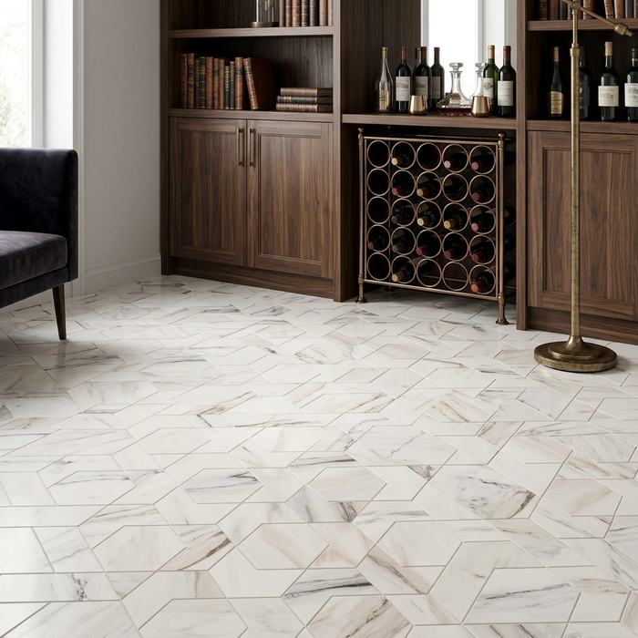 Marvel Dream Bianco Fantastico Hex 254x296mm Mosaic Tile (0.45m2 box) - image 5