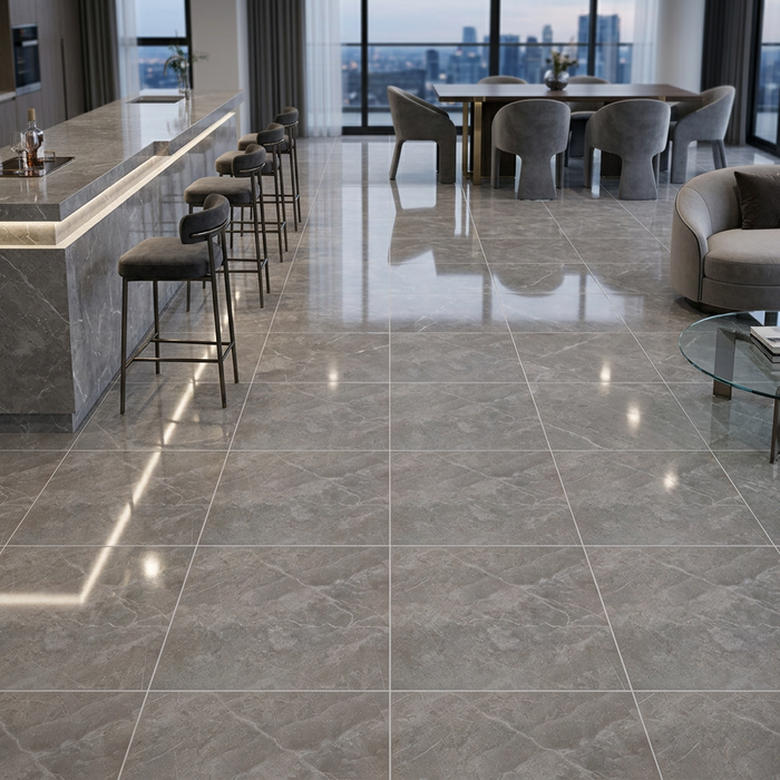 Marvel Pro Grey Fleury 600x600mm Polished Finish Floor Tile (1.08m2 box) - image 5