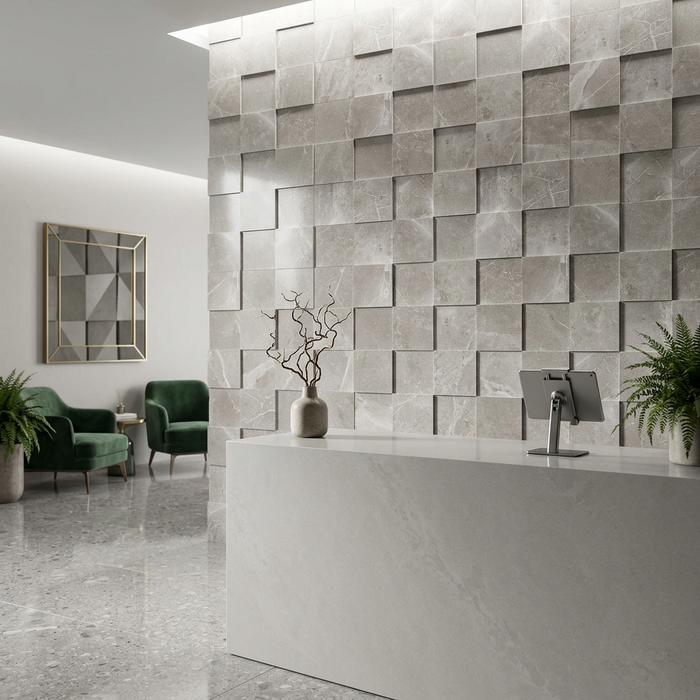 Marvel Pro Grey Fleury Mosaic 300x300mm 3D Finish Wall Tile (0.54m2 box) - image 5