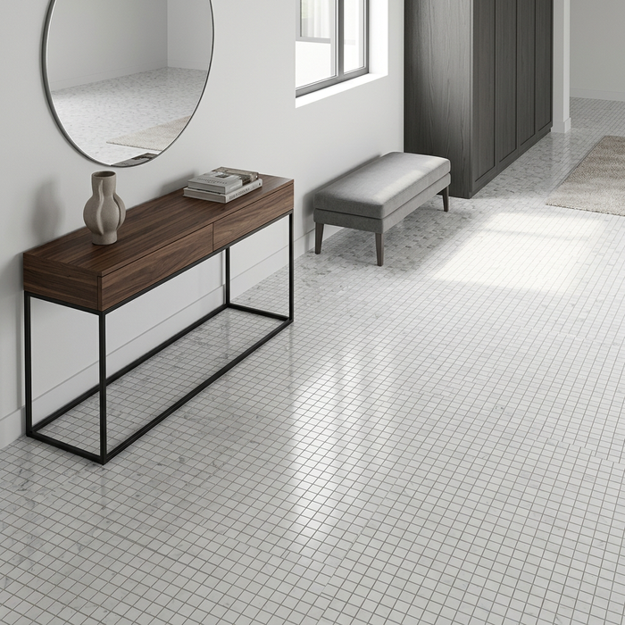 Marvel Stone Carrara Pure Mosaic 300x300mm Polished Finish Floor Tile (0.9m2 box) - image 5