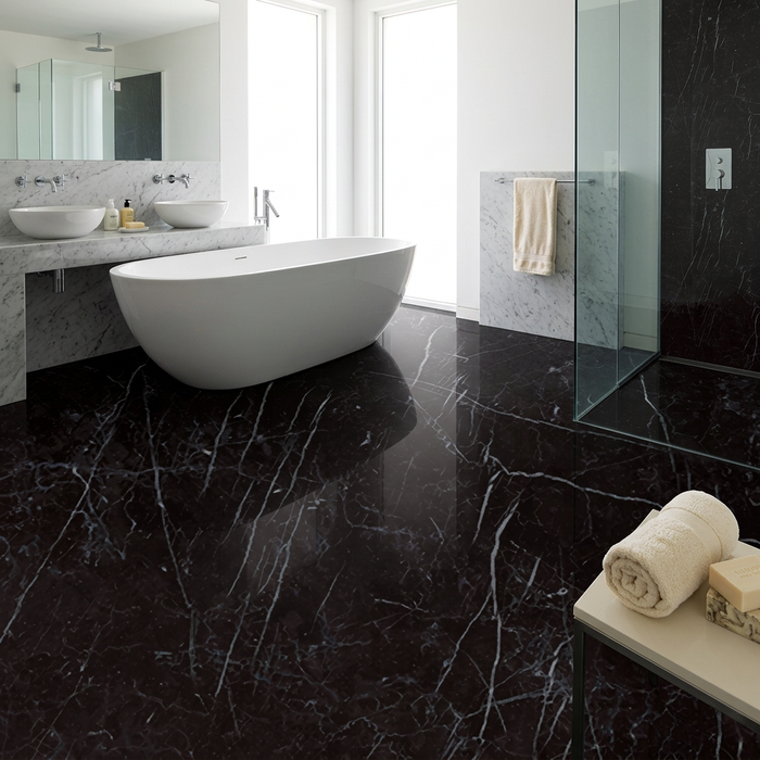 Marvel Stone Nero Marquina 600x600mm Polished Finish Floor Tile (1.08m2 box) - image 5