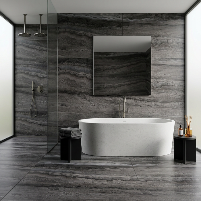 Memento Travertino Black 600x1200mm Matte Floor/Wall Tile (1.44m2 box) - image 5