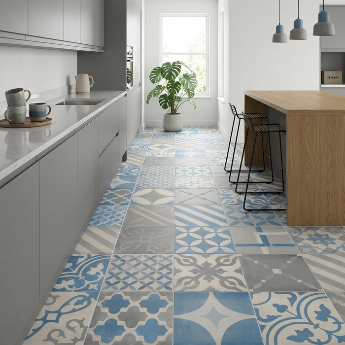 Venti Boost Blue Mix 200x200mm Matte Finish Floor Tile (1.2m2 box) - image 5