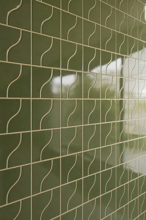Curve Garden Green Gloss 83x120mm Mosaic Wall Tile — image 6