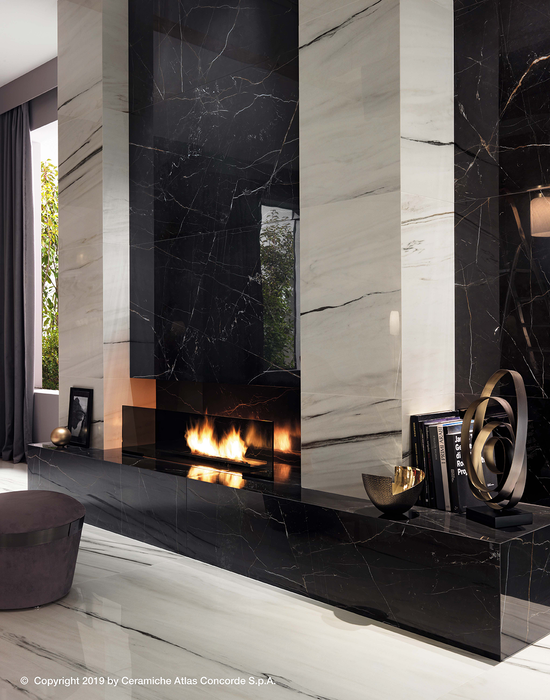 Marvel Dream Black Atlantis 600x600mm Polished Finish Floor Tile (1.08m2 box)
