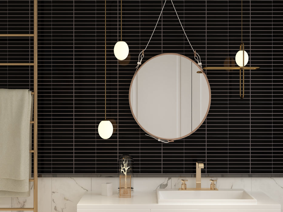 Palo Kit Kat Flat Black 300x300mm Matt Mosaic Wall Tile (0.901m2 box)