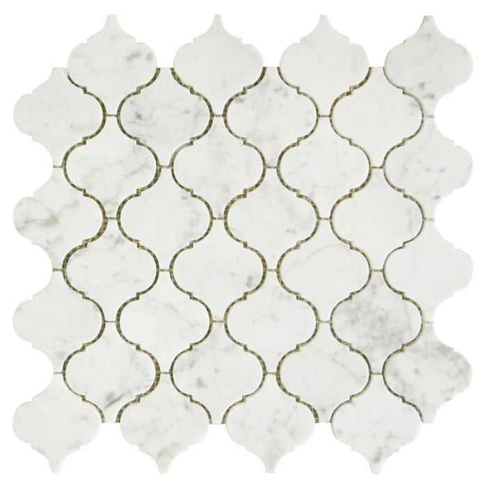 Marmo Carrara 349x349mm Polished Cube Mosaic (11 sheets or 0.98m2 per box)
