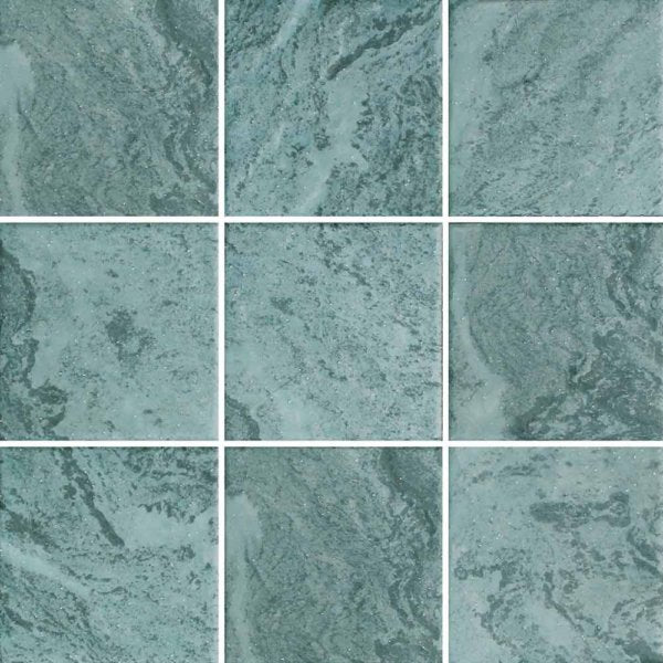 Hammered Green 48x48mm (303x303mm sheet size) Grip Finish Floor/Wall/Pool Tile (0.929m2 box)
