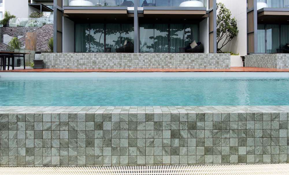 Hammered Green 48x48mm (303x303mm sheet size) Grip Finish Floor/Wall/Pool Tile (0.929m2 box)