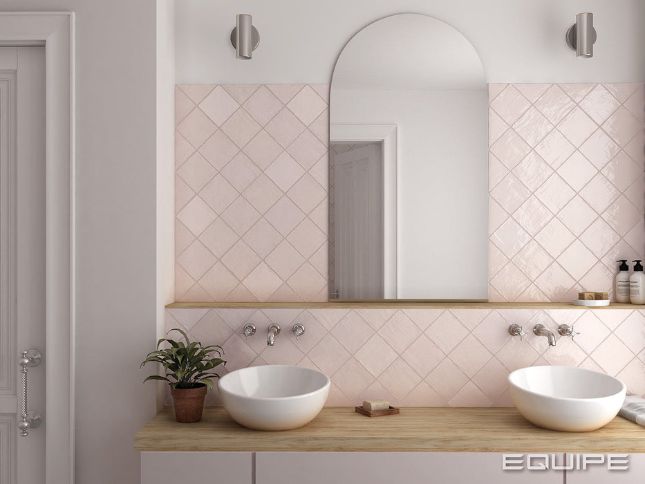 La Riviera Rose Gloss Wall Tile 132x132mm (1.00m2 box)