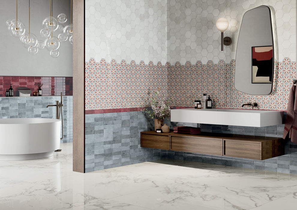 Small Grey 51x161mm Gloss Wall Tile (0.54m2 box)