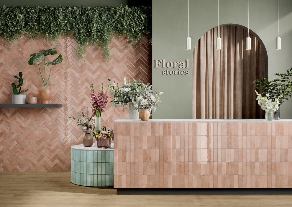 Small Flamingo 51x161mm Gloss Wall Tile (0.54m2 box)