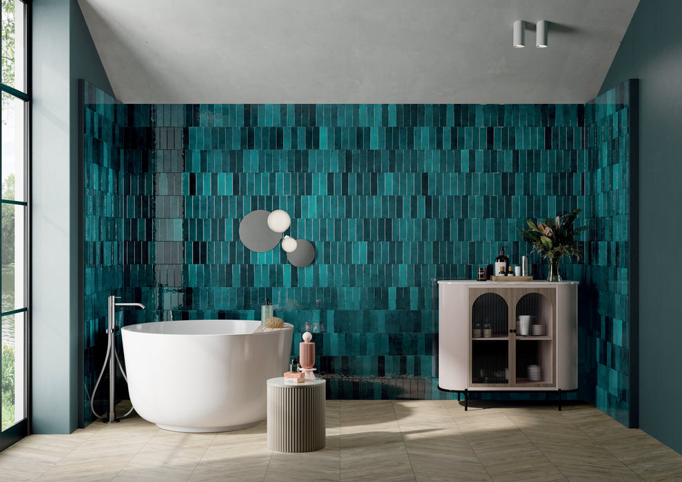 Small Prussian 51x161mm Gloss Wall Tile (0.54m2 box)