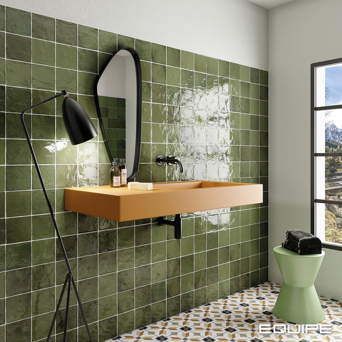 La Riviera Botanical Green Gloss Wall Tile 132x132mm (1.00m2 box)
