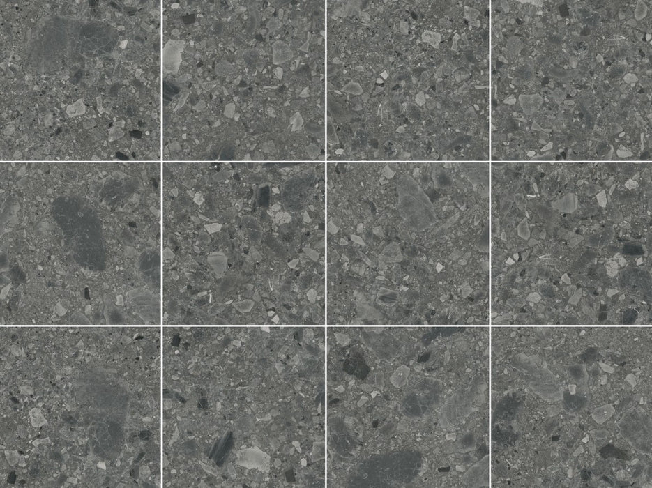 Lux Terrazzo Nero 600x600mm Natural Floor Tile (1.44m2 box)
