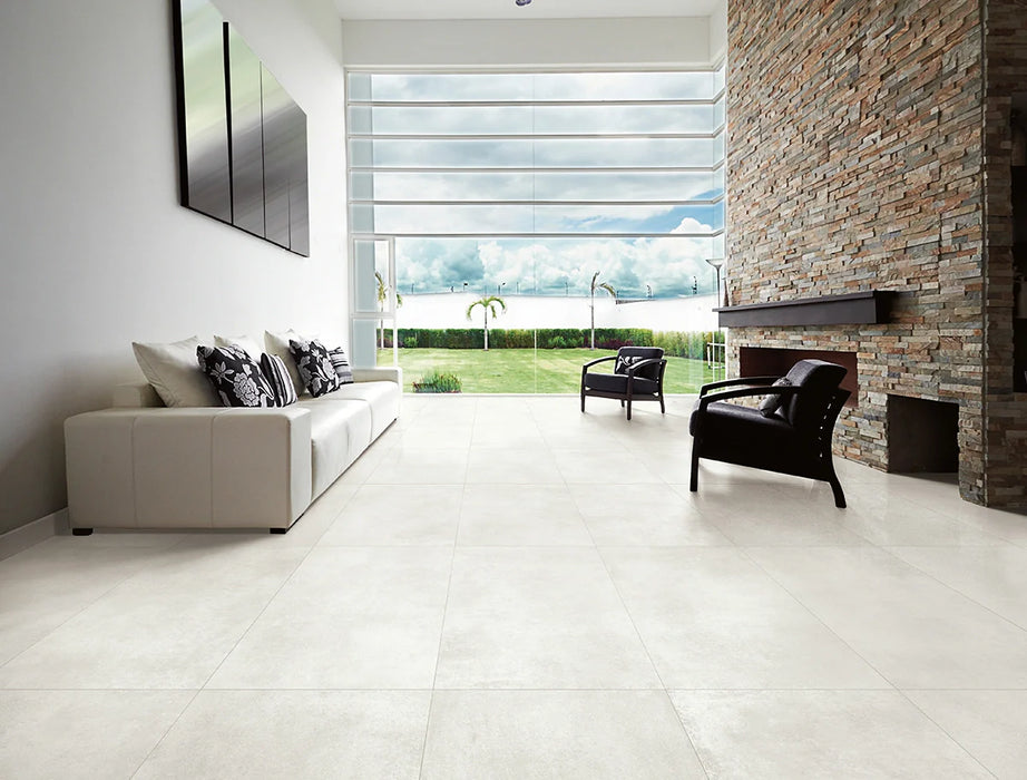 Parker White 600x1200mm Matte Floor/Wall Tile (1.44m2 per box)