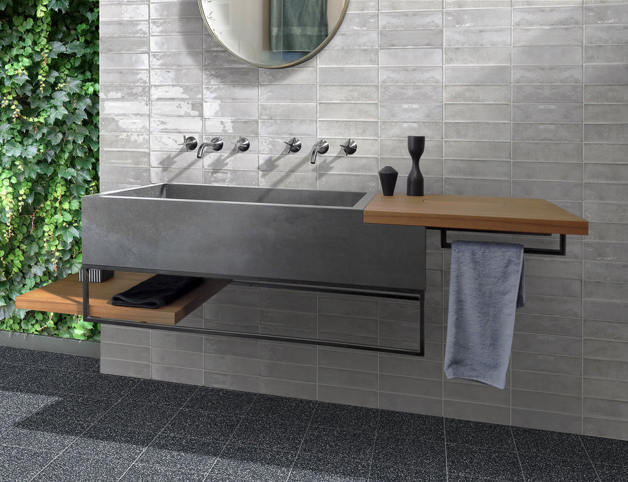 Bank Grey 60x250mm Gloss Wall Tile (0.75m2 box)