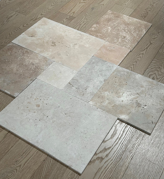 Ivory Mix Travertine Tumbled French Pattern (0.72m2 per box)