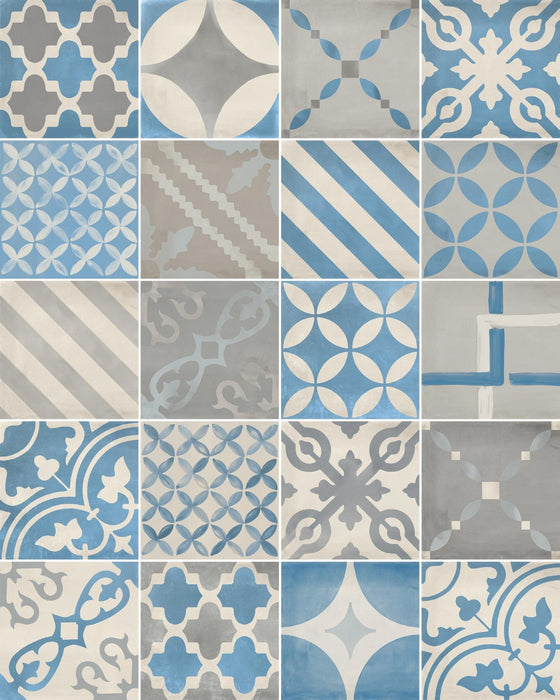 Venti Boost Blue Mix 200x200mm Matte Finish Floor Tile (1.2m2 box)