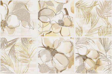 Clay Flower Mustard 100x100mm Gloss Finish Wall Tile (Per Piece)
