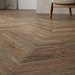 Nash Light Brown Chevron 325x450mm Floor Tile - surface detail