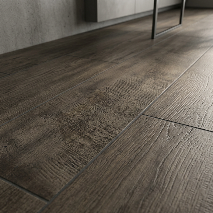 Nash Dark Oak 200x1200mm Matte Finish Floor Tile - surface detail