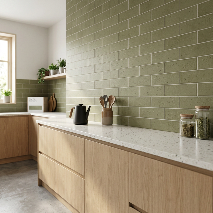 Kalma Selva Matt Wall Tile 60x186mm - kitchen setting
