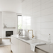 Sense White 200x600mm Gloss Wall Tile — kitchen setting
