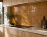 Clay Mustard 100x100mm Gloss Finish Wall Tile — kitchen setting