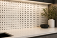 Marvel Bianco Fantastico Basket Weave 305x305mm Matte Finish Wall Tile — kitchen setting