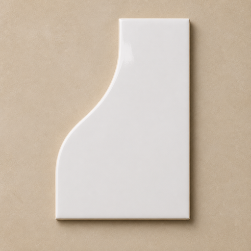 Curve White Gloss 83x120mm Mosaic Wall Tile — hero product shot