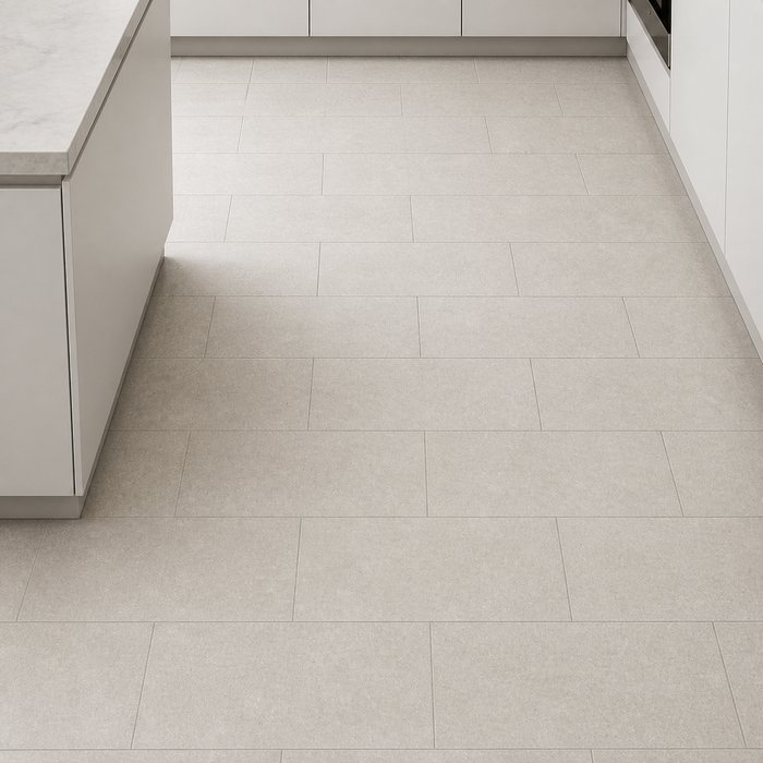 Kone Silver 300x600mm Matte Finish Floor Tile — kitchen setting