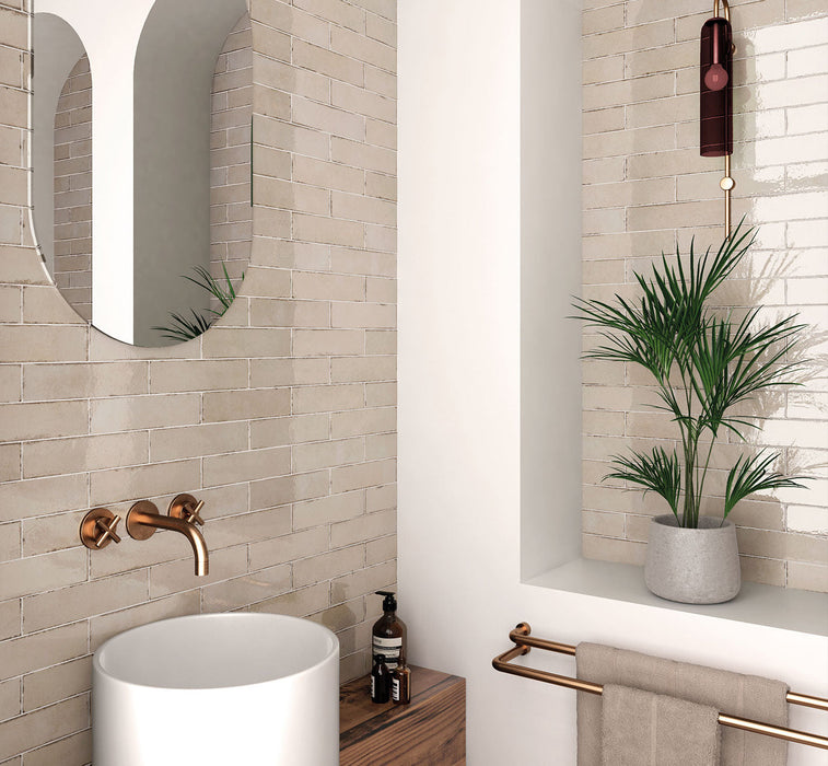 Tribeca Oatmeal 60x246mm — bathroom setting