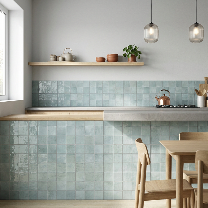 Clay Aqua 100x100mm Gloss Finish Wall Tile - image 4