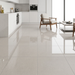 Kone Silver 600x600mm Polished Finish Floor Tile - kitchen setting