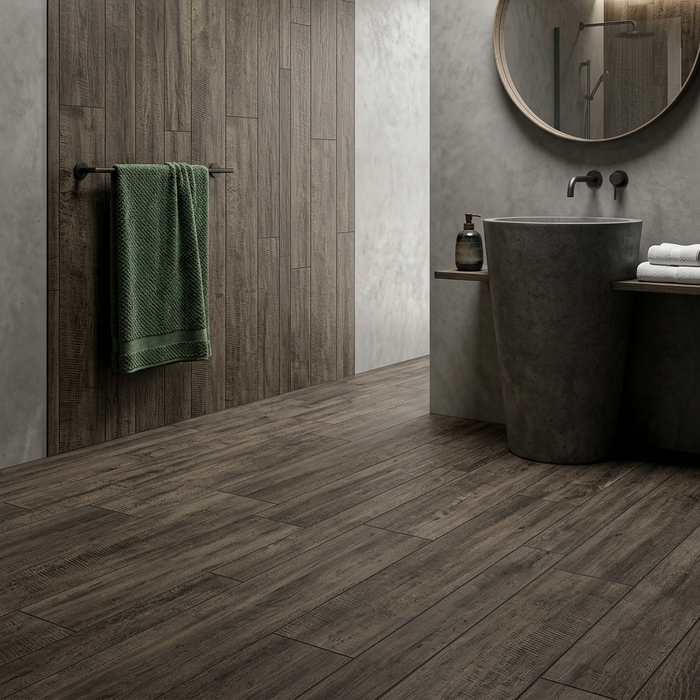 Nash Dark Oak 200x1200mm Matte Finish Floor Tile - hero product shot