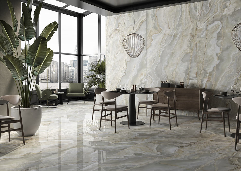 Onice Iride Argento 1200x2800mm Lappato Floor/Wall Tile (3.36m2 per box)