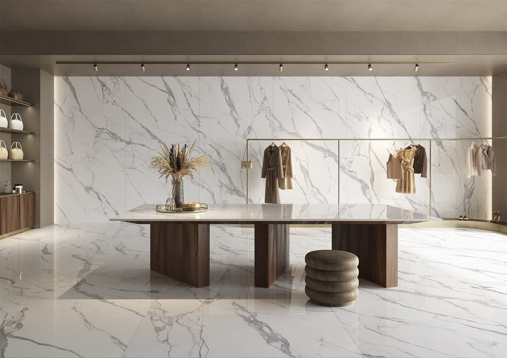 Statuario Reale 1200x2800mm Matt Floor/Wall Tile (3.36m2 per box)
