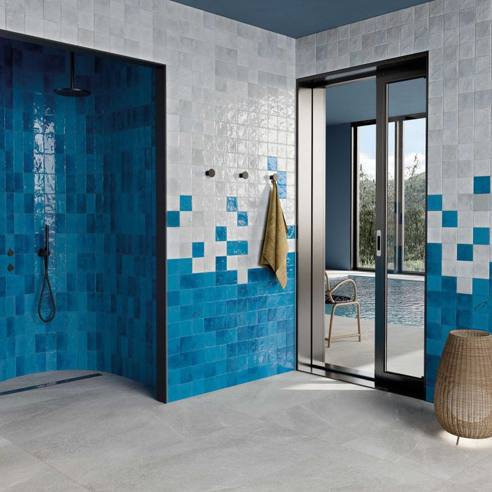 Poetry Colours Blue 100x100mm Gloss Wall Tile (0.5m2 box)