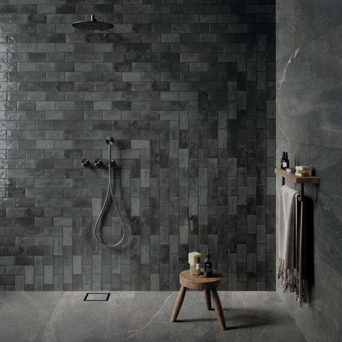 Poetry Colours Smoke 75x150mm Gloss Wall Tile (0.5m2 box)
