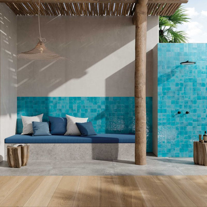 Poetry Colours Turquoise 100x100mm Gloss Wall Tile (0.5m2 box)