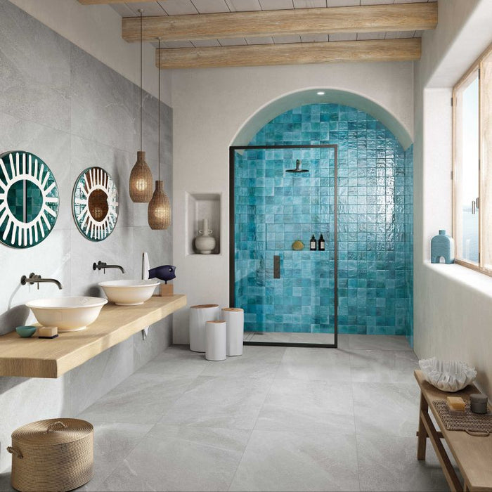 Poetry Colours Turquoise 100x100mm Gloss Wall Tile (0.5m2 box)